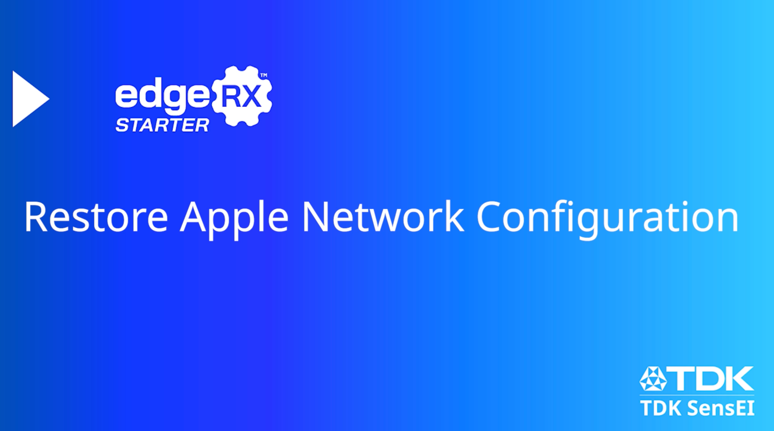 Title screenshot of tutorial video titled "Restore Apple Network Configuration"
