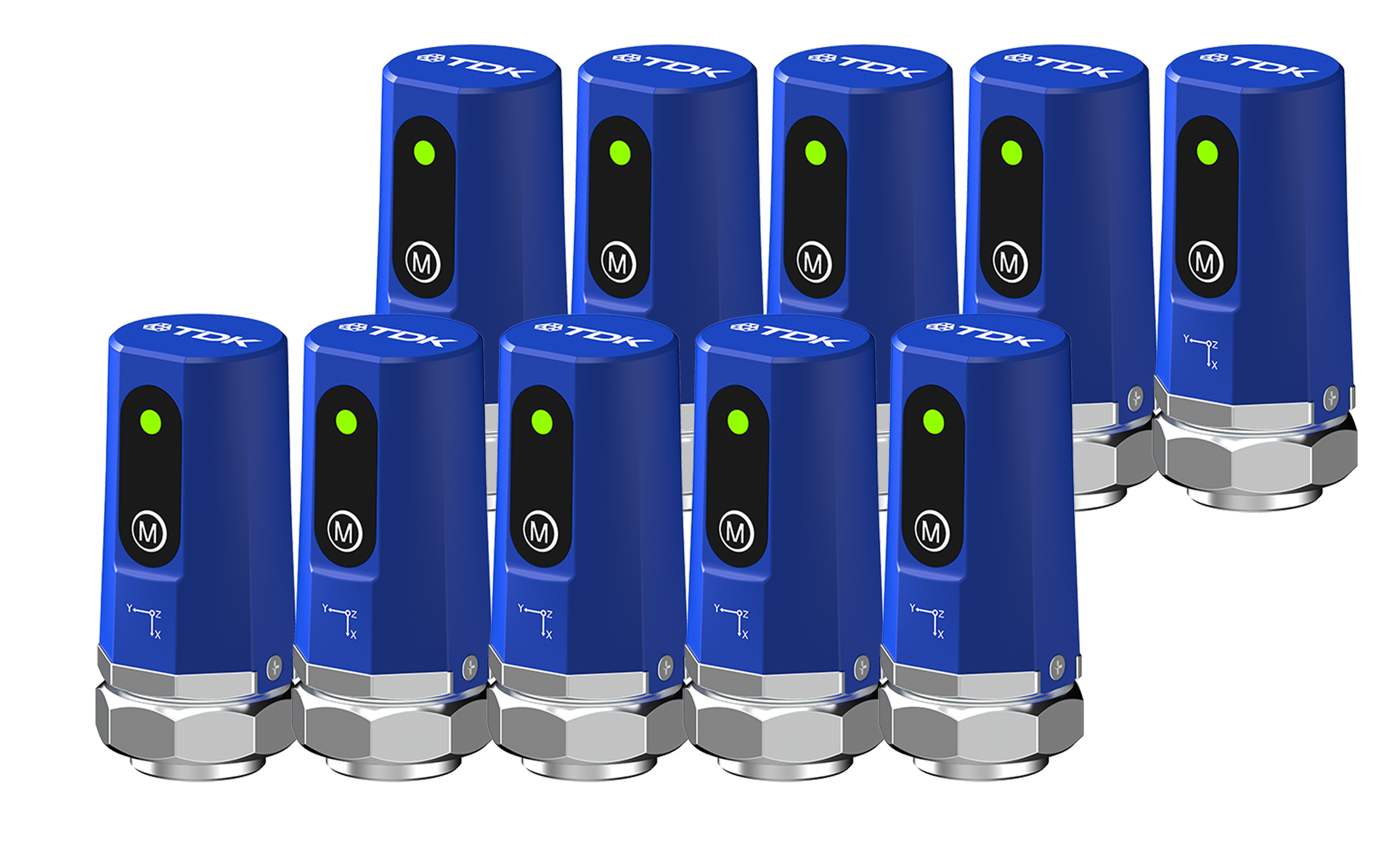 Image of ten (10) TDK SensEI's LYNQ sensors