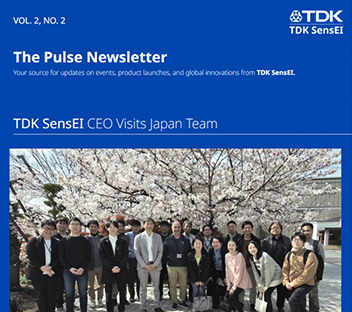 TDK SensEIのVOL2 NO2ニュースレターの表紙を切り取った画像