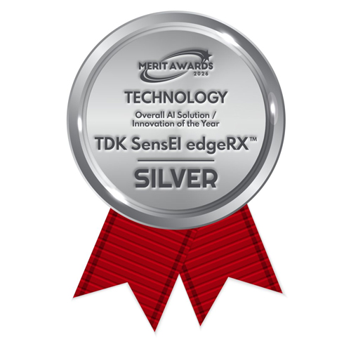 merit_award_26 Image of silver MERIT AWARD for TDK SensEI's edgeRX™